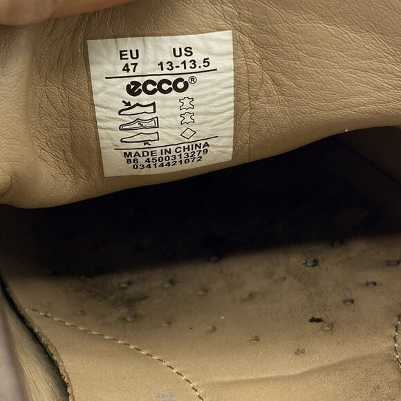 Ecco Shoes Men's EU 47 Slip On Driving Moccasin Loafer Brown Pebbled Leather - Picture 5 of 14